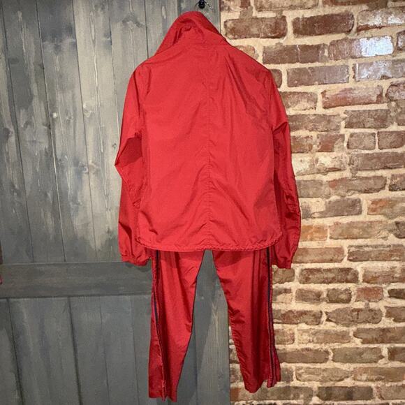 2003 Vintage Tommy Hilfiger Women’s Track Suit Sz M Maroon & Navy Stripe - Picture 14 of 15